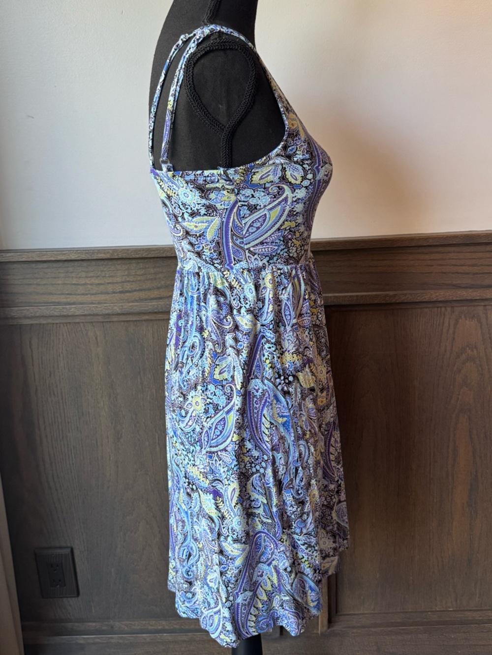 Lascana Sleeveless Paisley Print Sundress in Blue small - Picture 5 of 8